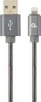 Gembird USB 2.0 (AM/8-pin lightning M) metalized braid 2m szary