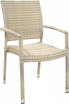 Chair WICKER-3 with armrests, beige