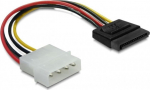 DELOCK Power cable SATA 15Pin -> Molex 4Pin Bu/St 0.13m