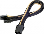 SilverStone PCI-8-Pin zu PCIe-6+2-Pin Kabel, 250mm - schwarz/gold