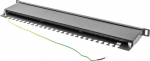 Lanberg Patch Panel 24 port 0.5U 19" kat.5E FTP shielded black - Patch Panel 19"/ 0.5U kat. 5e, Shielded 24 Ports Black