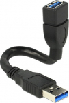 DELOCK USB3.0 Verl. A -> A St/Bu 0.15m schwarz ShapeC