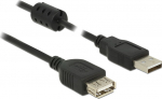 DELOCK USB Verl. A -> A St/Bu 2.00m schwarz