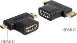 Delock Adapter HDMI-A female > HDMI-C + HDMI-D male