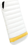 Kott Idre, L Long, Apple iPhone 5 / 5C / 5S / SE (2016), naturaalsest nahast, valge / kollane, Krusell