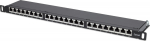 IC Intracom Intellinet Patch Panel, Cat6a, FTP, 24-Port, 19", 0.5U, Shielded, 90&deg; Top Entry Punch Down Blocks, Black - Patch Panel - Rack mountable - CAT 6a - FTP - RJ-45 X 24 - Schwarz - 0.5U - 48.3 cm (19")