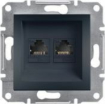 Schneider Electric Asphora computer socket 2 x RJ45 kat. 5e UTP without frame anthracite (EPH4400171)