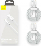 Baseus TZCALZJ-02 Wisdom cable 2x USB to Lightning 2.4A 2m White
