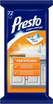 PRESTO Wet wipes for the kitchen 72 pcs / antibacterial
