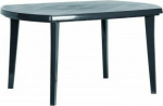Curver Plastic oval table ELISE - graphite color