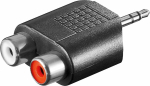 Wentronic Goobay | RCA adapter. AUX jack 3.5 mm male to 2 stereo female | 11604