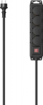Hama Garden, Construction, 4 SCHUKO sockets, czarna, 4m, 3680W, IP44 - Garden power strip, construction | HAMA | IP44 | 4 jack | 4m