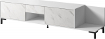Cama MEBLE RTV Cabinet MARMO 2D1S1K 195x40x47.5 cm white matt/marble white