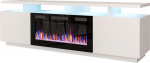 Cama MEBLE RTV EVA cabinet with electric fireplace 180x40x52 cm white/gloss white