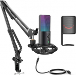 FIFINE T669 PRO3 Wired Microphone with RGB Lighting and Stand | USB