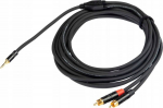 PROEL 3.5mm stereo male - 2 x RCA male, 1.5m, black