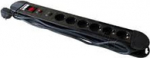 M-Cab SOCKET STRIP 6S PVC 3M BK PREM, SURGE AND OVERLOAD PROTECTION