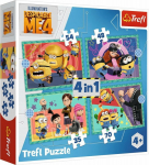 Trefl Puzzle 4w1 Crazy Minions - together 207 element&oacute;w (34648)