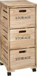 5five Chest of drawers on wheels, mobile storage rack, wooden cabinet z 3 drawers