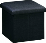 Kesper Pouf with storage, imitation linen, 38 x 38 cm