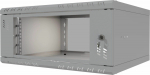 Stalflex Rack Cabinet 19" 4U 450mm Glass Door Gray