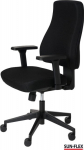 Work chair SUN-FLEX MB 250405, 4D adjustable armrests / black fabric+black base