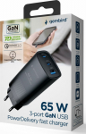 Cablexpert 3-port 65 W GaN USB PowerDelivery fast charger | TA-UC-PDQC65-01-BK