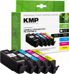 KMP 2x black cyan magenta yellow printer cartridges compatible with Canon PGI-550 XL PGBK - Kompatibel - Ink Cartridge