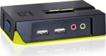 LevelOne KVM Switch 2xUSB-A +Audio grau
