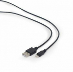 Cable USB Gembird USB-A - Lightning 1 m Czarny (CC-USB2-AMLM-1M)