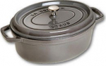 Staub Oval Cocotte, 29cm cast iron, graphite grey