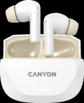 CANYON headset HEXAGON 7 TWS ANC+ENC Wireless Charge White Beige