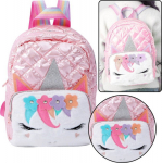 Lean Children's Quilted School Backpack Unicorn Pink 32cm