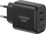 Vision Netzteil - 65 Watt - 3.25 A - 2 Ausgabeanschlussstellen (2 x USB-C)