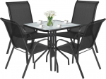 Leobert Square table ISLAND 70cm + 4x SOFIA chair black