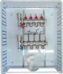 Hismart Heating Manifold 4 Loops with Thermal Actuators NC AC230V and Flow Meters