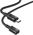 Hoco HOCO Adapter OTG Typ C (Male) Do Typ C (Female) 3A U107 1.2 M Czarna