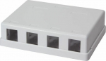 LogiLink Surface-mounted housing Keystone 4 ports UTP, White (NK4034)
