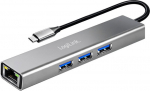 LogiLink USB 3.2 Gen1 Hub, 3xUSB-A, 1xRJ45 Gigabit Ethernet