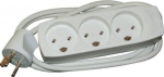 Mercodan EDB power strip with 3, earthed outlets 5.0m white