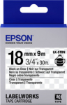 EPS TAPE LK-5TBN CLEAR BLK-/CLEAR, CLEAR 18/9