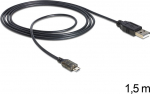 DELOCK USB Kabel A -> Micro-B St/St 1.50m with LED sw