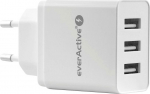 everActive Charger 3x USB 3.4A Iq smart charging White