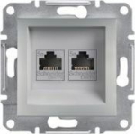 Schneider Electric Asphora computer socket 2 x RJ45 kat. 5e UTP without aluminum frame (EPH4400161)