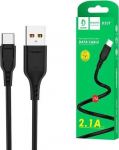 Kabel USB Denmen USB-A - USB-C 2 m Czarny (D23T)