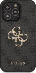 Guess PU 4G Metal Logo Case for iPhone 13 Pro Max / Grey