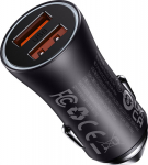 Baseus Car Quick Charger 60W 12-24V 2xUSB QC4+ SCP AFC, Dark Gray