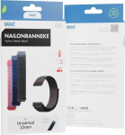 Wave nylon bracelet, 22 mm intellect- and for sports watches, black