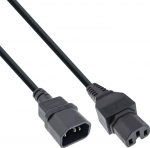 InLine 20er B-Pack power cord extension. - Warm appliances ST C15/BU C14 straight black 3m