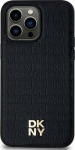 DKNY DKHMP14LPSHRPSK iPhone 14 Pro 6.1'' czarny/black hardcase Leather Pattern Metal Logo MagSafe